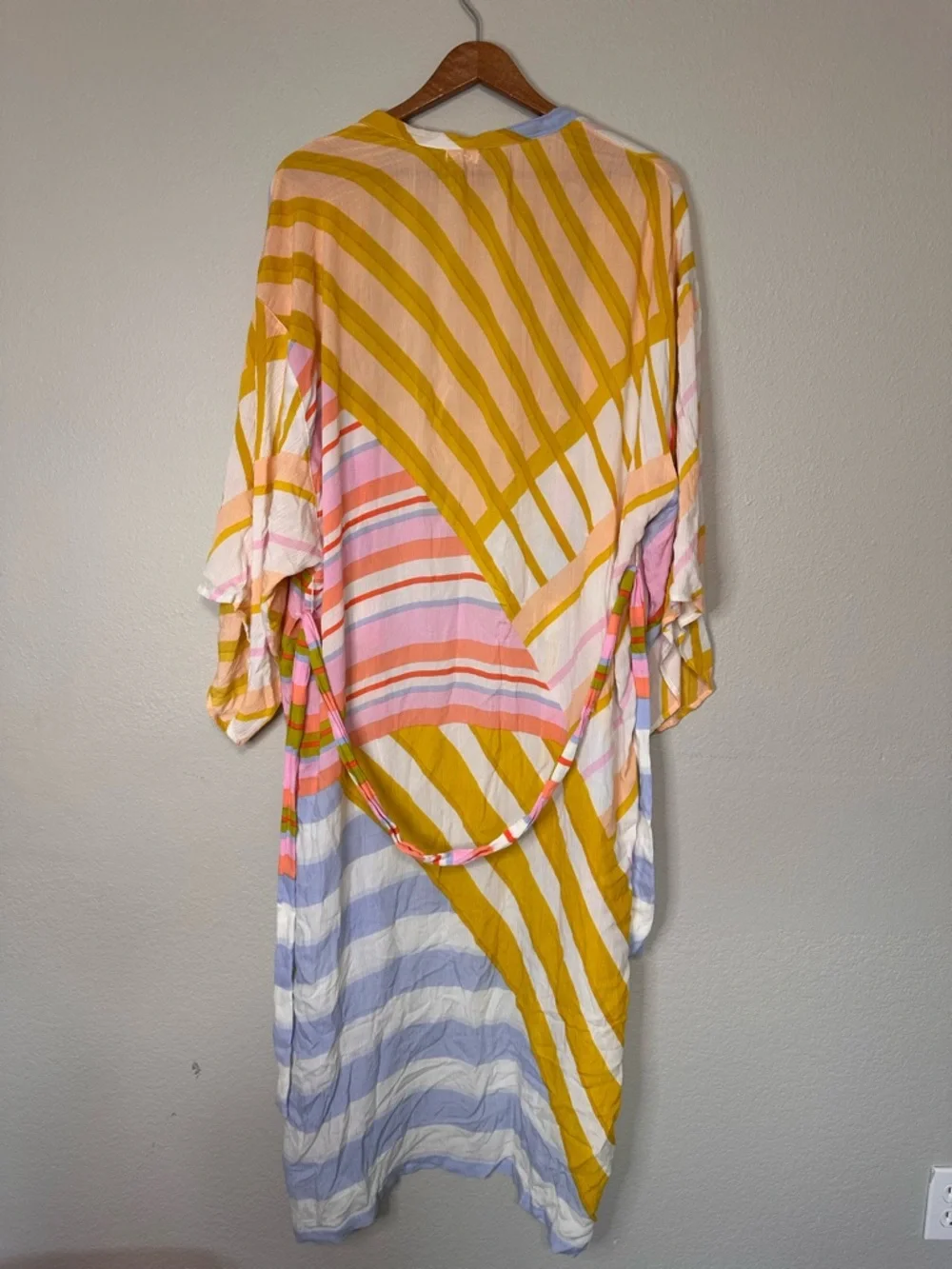 Billabong Y2K Sandy Shore multi-colored midi swim cover-up kimono M/L - Picture 4 of 4